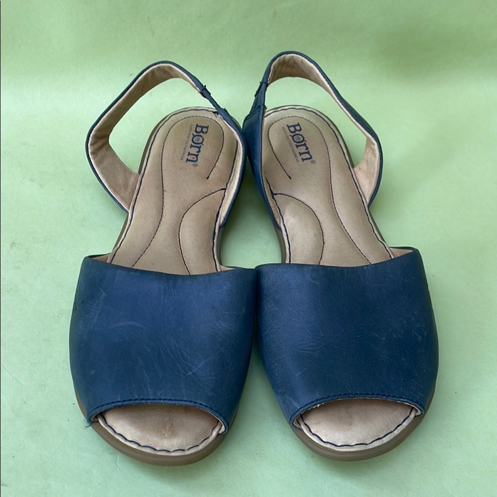 Grayish Blue Born Leather Shoes